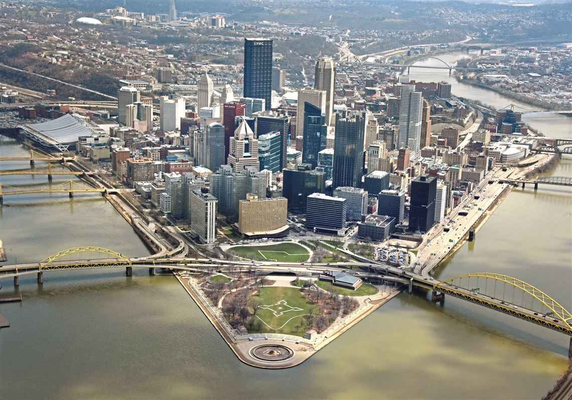 aerial shot of Pittsburgh, Pennsylvania